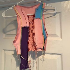 Small, Colorful, Tie Up Crop Top
